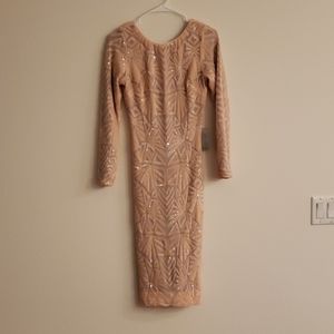 Sequin Long Sleeve Cocktail Dress